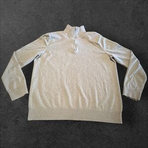 Banana Republic Mens Half Zip Sweater XL Cotton Cashmere Beige Pullover‎
